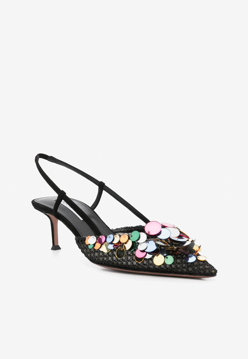 Can Can 50 Paillettes-Embellished Mesh Pumps