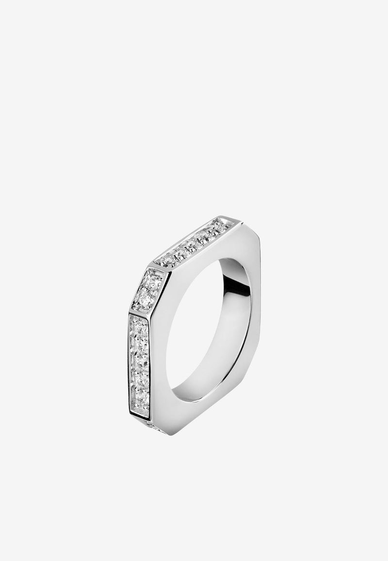 EÉRA Candy Diamond Ring in 18-karat White Gold Silver CNRIFP02W2