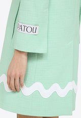 Patou Wave Summer Single-Breasted Tweed Coat Green CO0210177WO/O_PATOU-705G