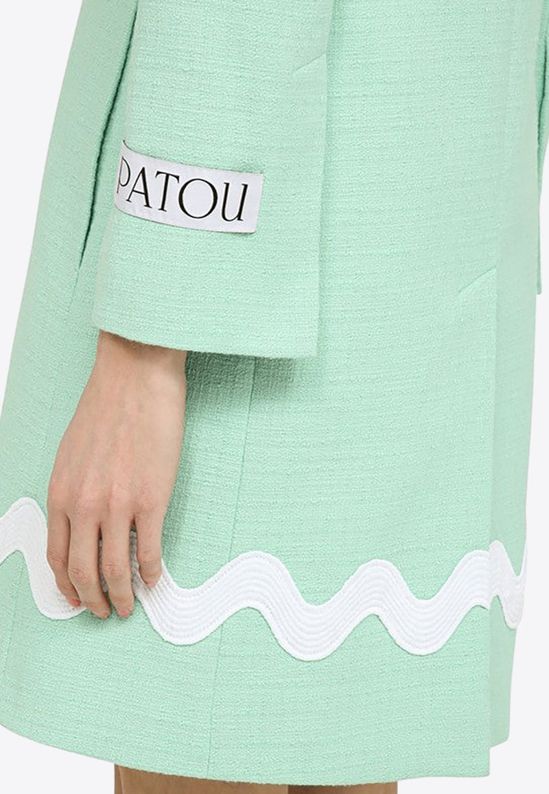 Patou Wave Summer Single-Breasted Tweed Coat Green CO0210177WO/O_PATOU-705G