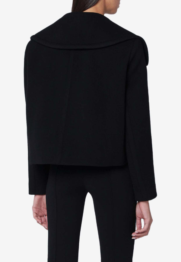 Patou Double-Breasted Cropped Wool Coat Black CO0310217WO/R_PATOU-999B