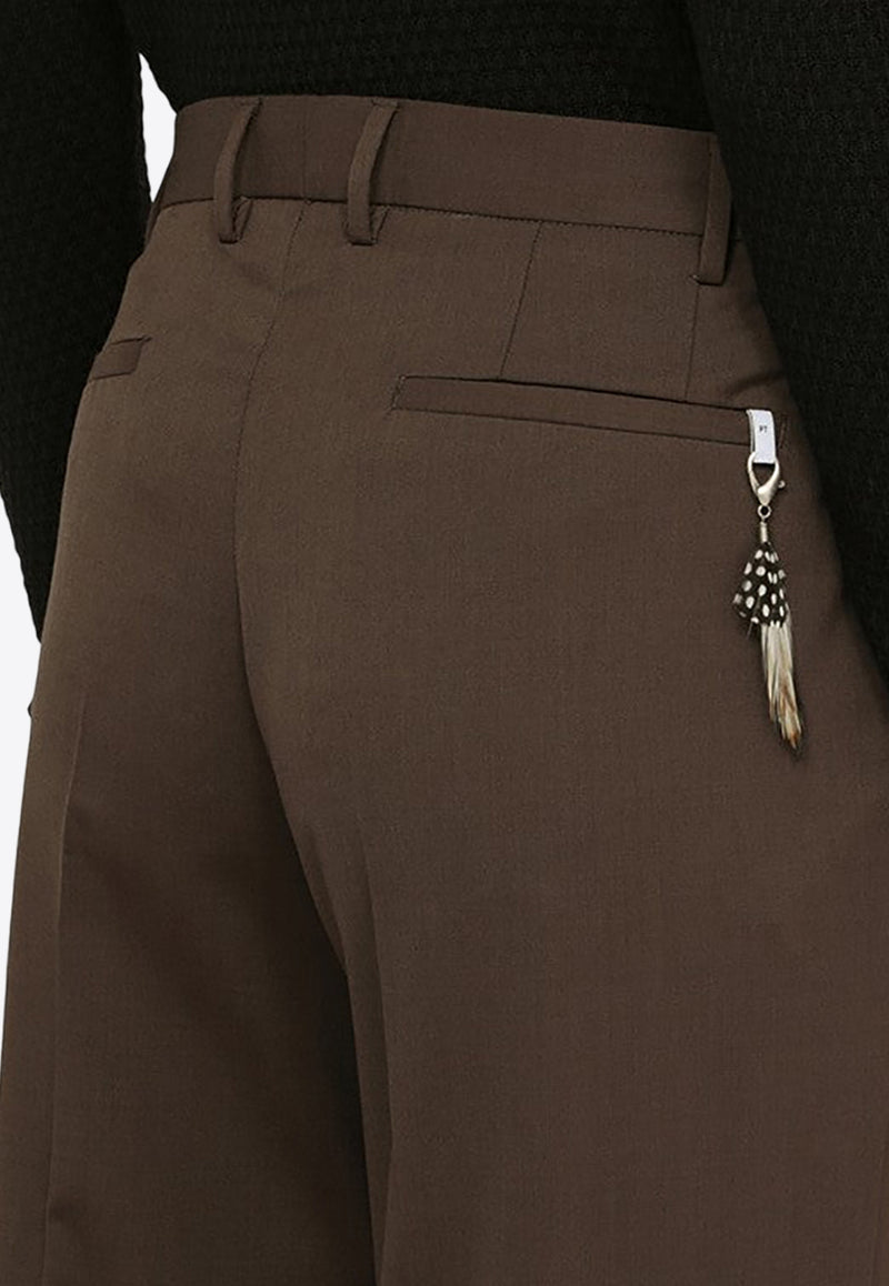 PT Torino Straight-Leg Wool Pants Brown COAFX9ZB0FWDMA17/N_PT0F-0165