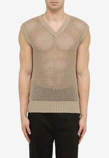 Tagliatore Knitted Sleeveless T-shirt COBENPWE24-02/O_TAGLT-TAUPE Beige