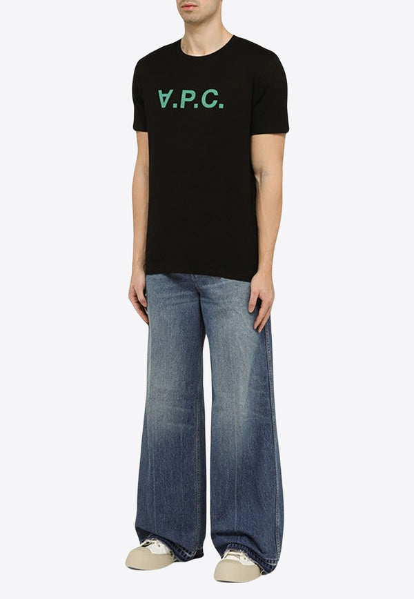 A.P.C. Logo Print Crewneck T-shirt Black COBQX-H26943CO/O_APC-TZH