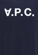 A.P.C. Logo Print Crewneck T-shirt Navy COBQX_H26943_IAK