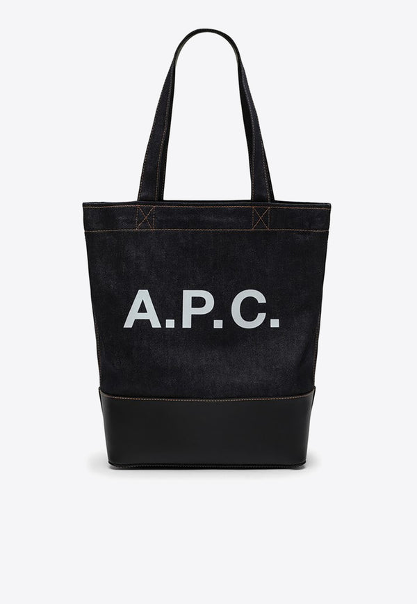 A.P.C. Axelle Logo Print Denim Tote Bag Blue CODDP-M61444CO/O_APC-IAK