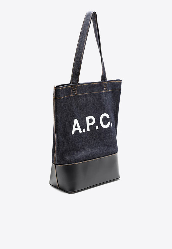 A.P.C. Axelle Leather and Denim Tote Bag 