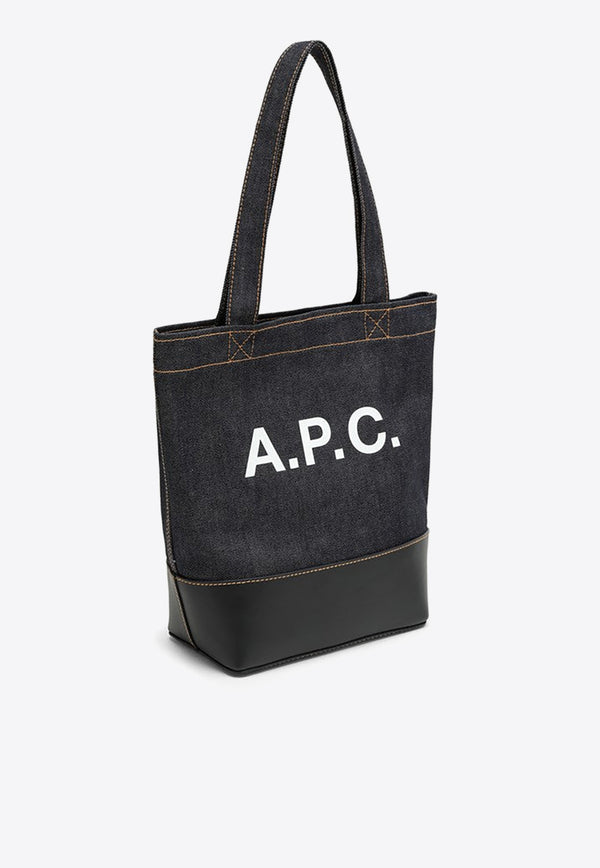 A.P.C. Small Axel Logo Denim Tote Bag Blue CODDP-M61568CO/O_APC-IAK