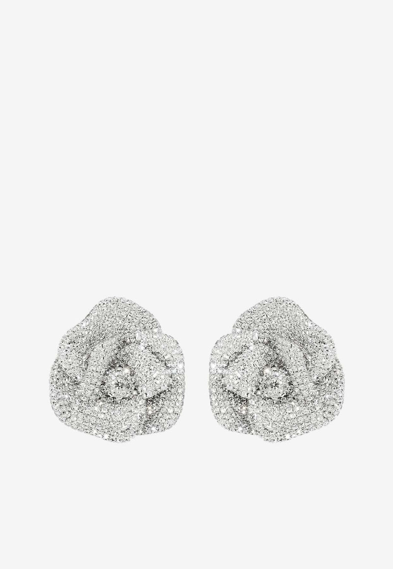 Aquazzura Crystal-Embellished Orchid Earrings CODEARE0-BSSPLY PALLADIUM