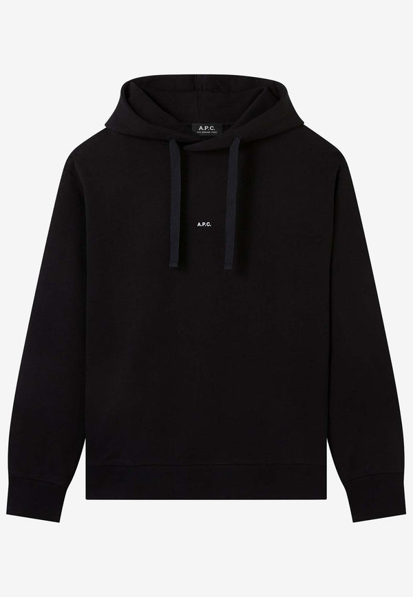 A.P.C. Larry Logo Print Hooded Sweatshirt Black COEIP-H27622BLACK