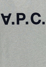 A.P.C. Logo Print Crewneck T-shirt Gray COEZB_H26943_PLB