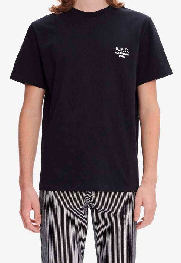 A.P.C. Raymond Logo Embroidered T-shirt Black COEZC-H26840BLACK