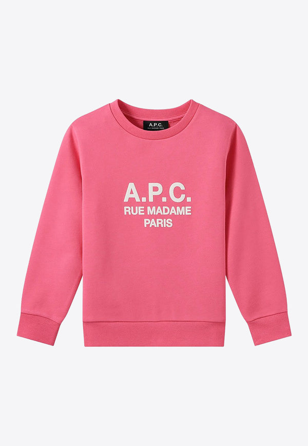 A.P.C. Kids Kids Elie Logo Crewneck Sweatshirt Pink COEZD-E27735CO/M_APC-FAC