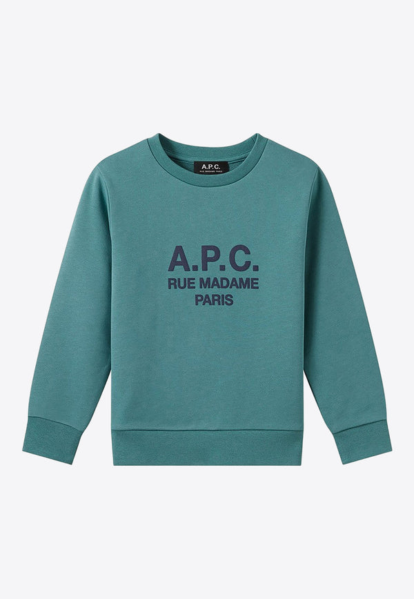 A.P.C. Kids Kids Elie Logo Crewneck Sweatshirt Green COEZD-E27735CO/M_APC-KAE