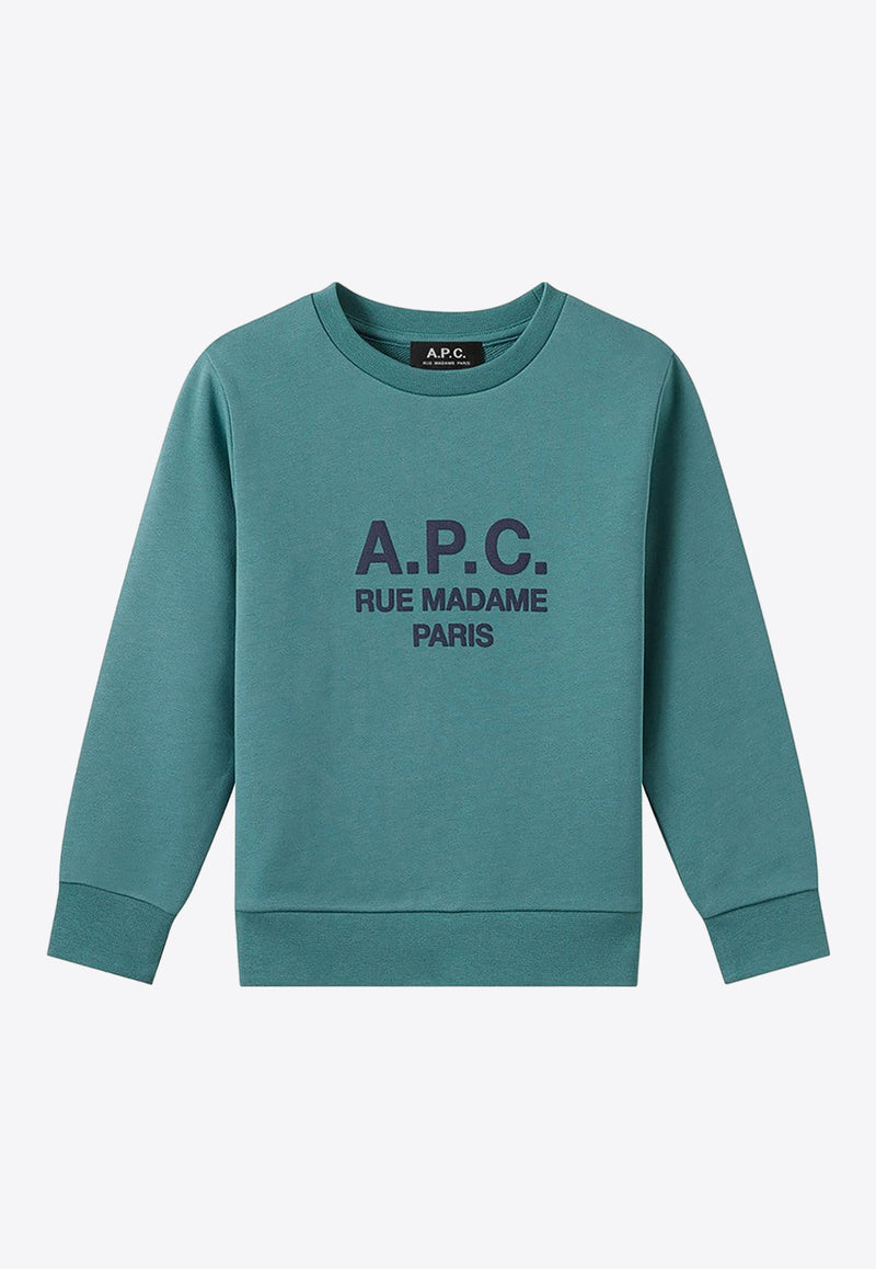 A.P.C. Kids Kids Elie Logo Crewneck Sweatshirt Green COEZD-E27735CO/M_APC-KAE