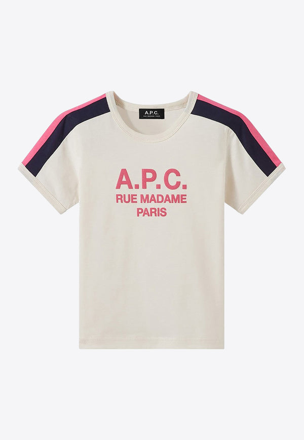 A.P.C. Kids Kids Tili Logo Crewneck T-shirt Ivory COEZE-E26185CO/M_APC-FAC