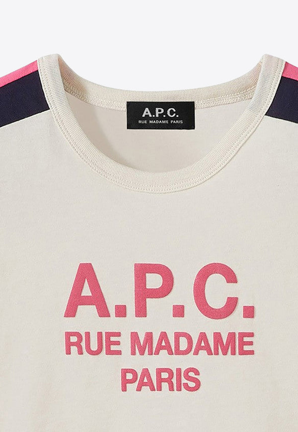 A.P.C. Kids Kids Tili Logo Crewneck T-shirt Ivory COEZE-E26185CO/M_APC-FAC