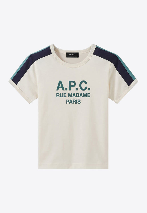 A.P.C. Kids Kids Tili Logo Crewneck T-shirt Ivory COEZE-E26185CO/M_APC-KAE