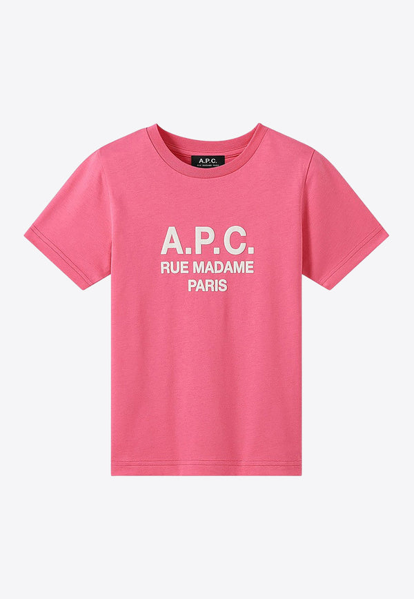 A.P.C. Kids Kids Abel Logo Crewneck T-shirt Pink COEZE-E26206CO/M_APC-FAC