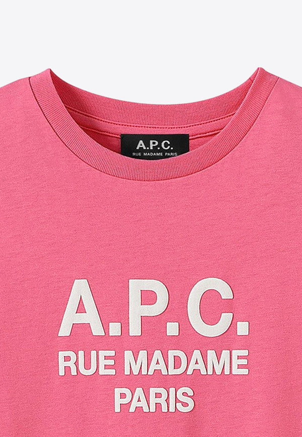 A.P.C. Kids Kids Abel Logo Crewneck T-shirt Pink COEZE-E26206CO/M_APC-FAC