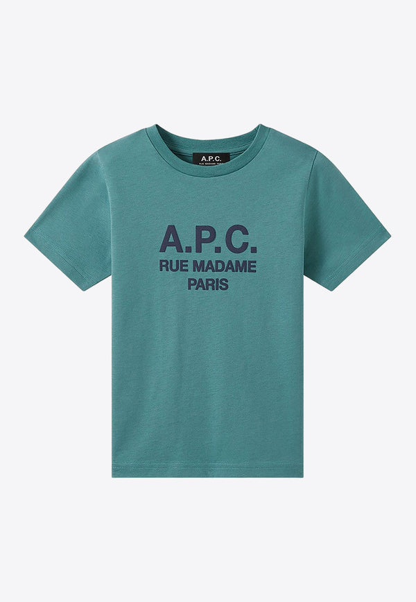 A.P.C. Kids Kids Abel Logo Crewneck T-shirt Green COEZE-E26206CO/M_APC-KAE