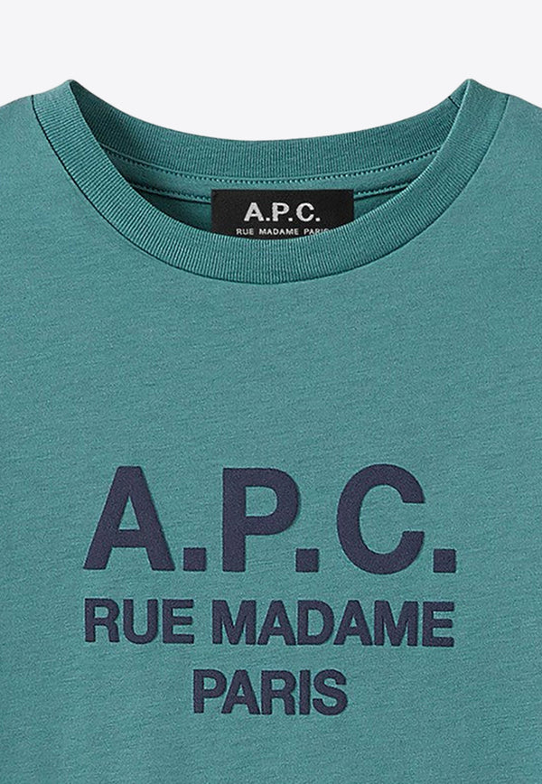 A.P.C. Kids Kids Abel Logo Crewneck T-shirt Green COEZE-E26206CO/M_APC-KAE