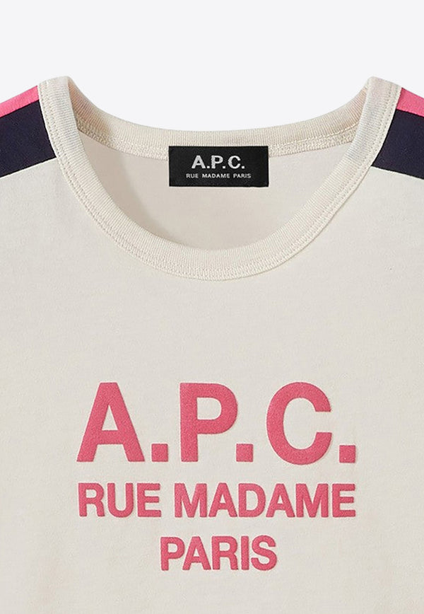 A.P.C. Kids Kids Tili Logo Crewneck T-shirt Ivory COEZE-E26207CO/M_APC-FAC