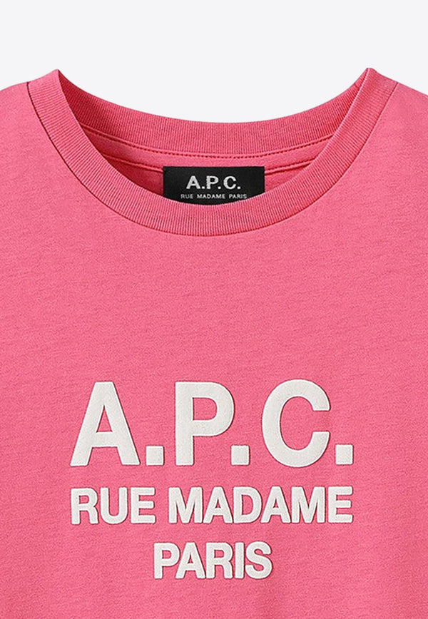 A.P.C. Kids Kids Abel Logo Crewneck T-shirt Pink COEZE-E26242CO/M_APC-FAC