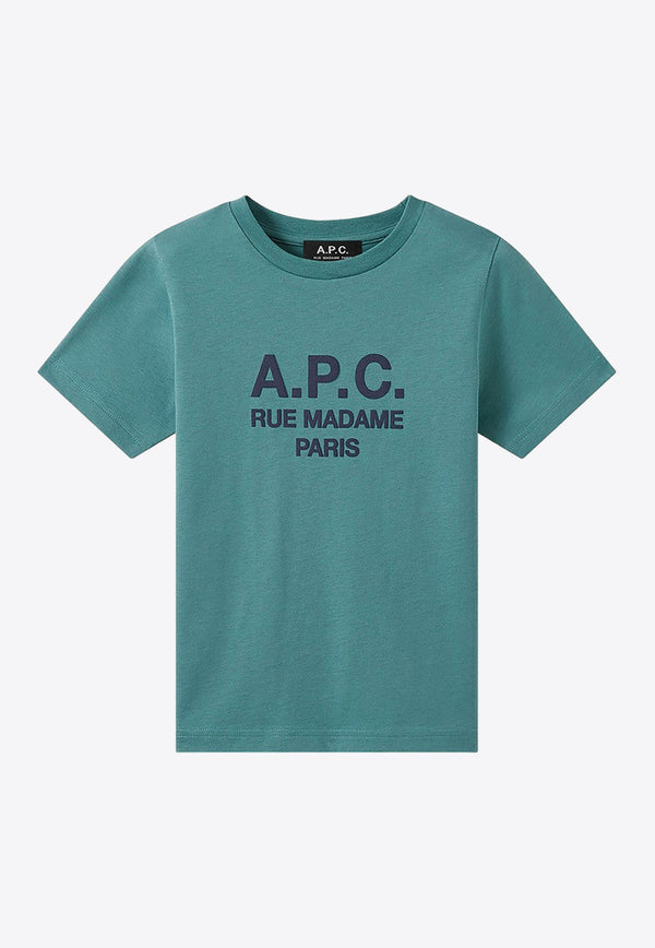 A.P.C. Kids Kids Abel Logo Crewneck T-shirt Green COEZE-E26242CO/M_APC-KAE