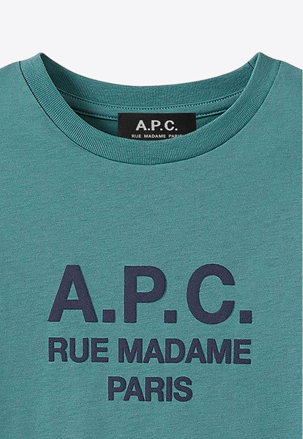 A.P.C. Kids Kids Abel Logo Crewneck T-shirt Green COEZE-E26242CO/M_APC-KAE