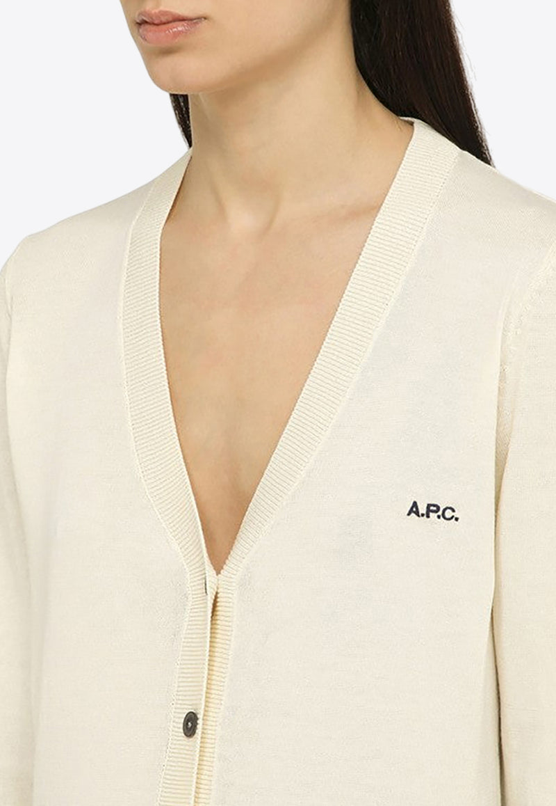 A.P.C. V-neck Button-Up Cardigan Beige COEZJ-F22249CO/O_APC-AAD