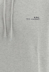 A.P.C. Logo Print Hooded Sweatshirt Gray COFBQ_F27674_PLB