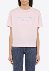 A.P.C. Ana Logo Print Crewneck T-shirt Pink COFDW-F26379CO/O_APC-FAA