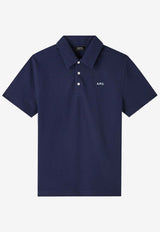 A.P.C. Austin Logo Embroidered Polo T-shirt Blue COGWZ-H26344NAVY