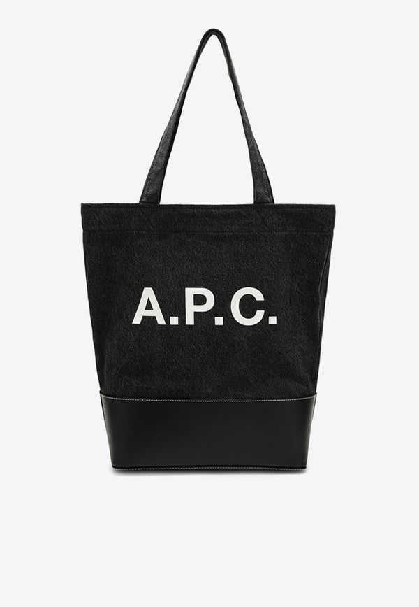 A.P.C. Axel Logo Print Tote Bag Black COGZE-M61444CO/O_APC-LZZ