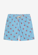 MC2 Saint Barth Kids Boys Crabs Print Swim Shorts Light Blue COM001001409H/Q_MC2-17