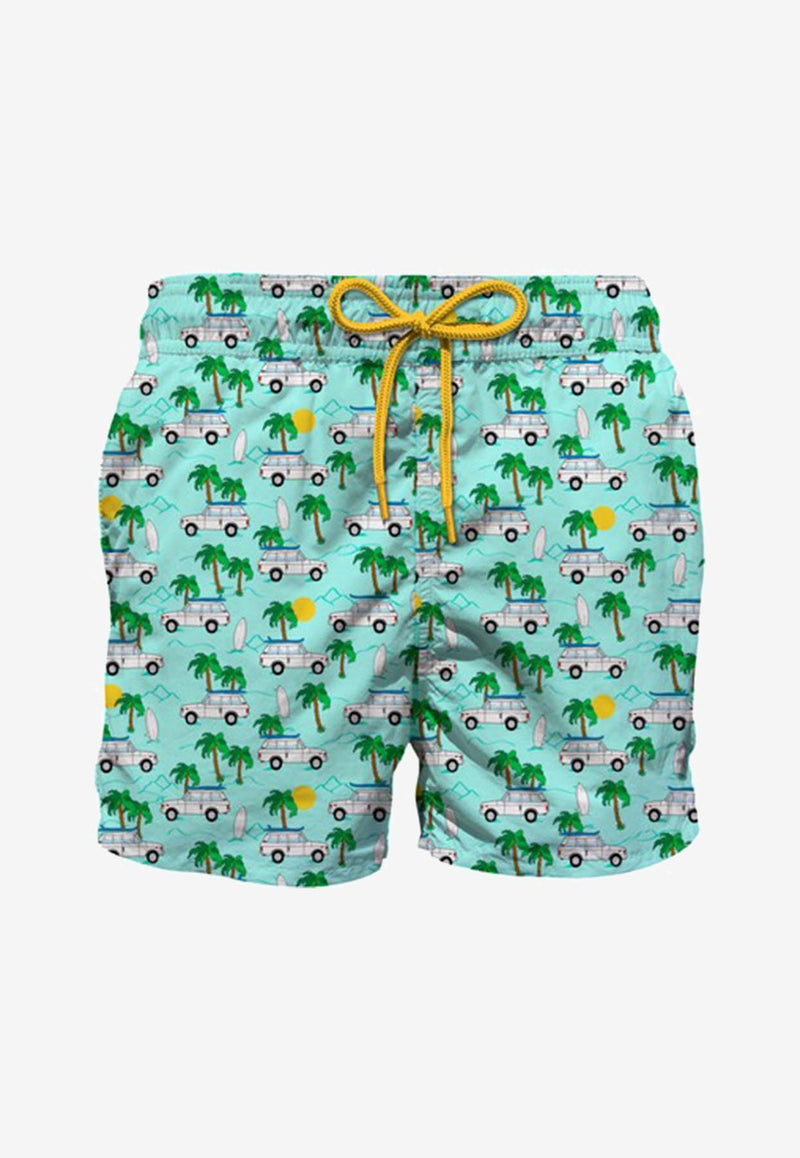 MC2 Saint Barth Kids Boys Car Surfing Swim Shorts Green COM0010_GREEN