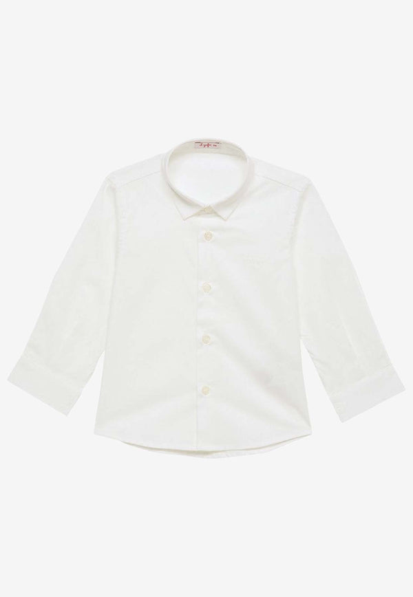 Il Gufo Babies Long-Sleeved Logo Shirt White COPCL116C0031-CCO/O_GUFO-010