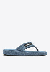 Coperni Logo Patch Denim Flip-Flops Denim COPSH37202DE/O_COPE-WASBLU