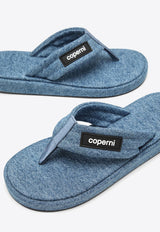 Coperni Logo Patch Denim Flip-Flops Denim COPSH37202DE/O_COPE-WASBLU
