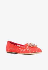 Dolce & Gabbana  Vally Taormina Lace Ballet Flats Red CP0010 AL198 80303