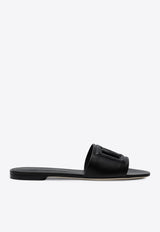 Dolce & Gabbana DG Logo Leather Slippers Black CQ0436AY329/Q_DOLCE-80999