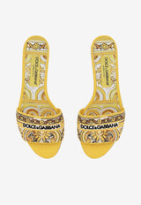 Dolce & Gabbana Bianca Majolica Embroidery Slides CQ0571 AV804 8Q728 Yellow