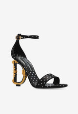 Dolce & Gabbana Keira 105 Polka Dot Print DG Baroque Sandals CR0739 AW139 HN56W Black