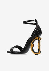 Dolce & Gabbana Keira 105 Polka Dot Print DG Baroque Sandals CR0739 AW139 HN56W Black