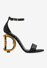 Dolce & Gabbana Keira 105 Polka Dot Print DG Baroque Sandals CR0739 AW139 HN56W Black