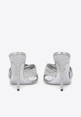 Dolce & Gabbana Keira 85 Crystal Mesh Mules Silver CR1225 AY021 8B672