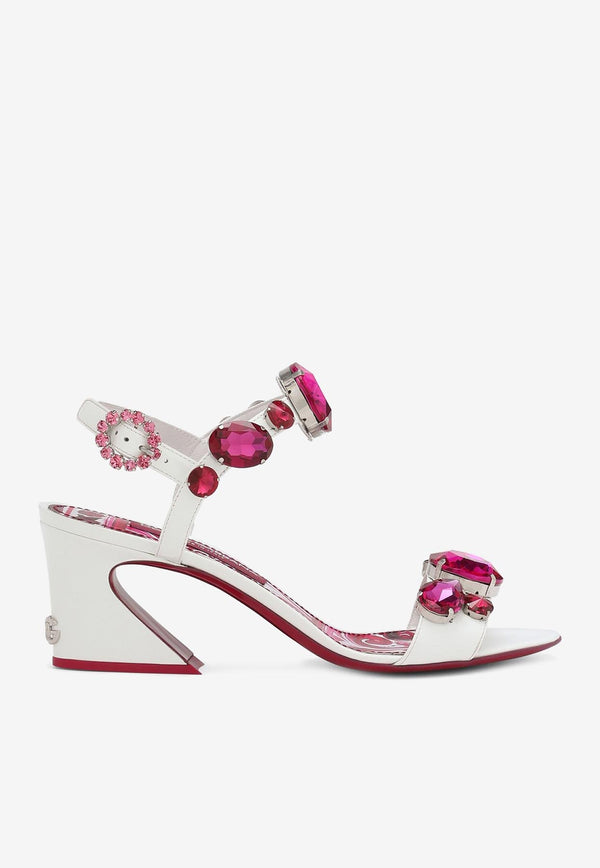 Dolce & Gabbana 60 Embellished Sandals in Patent Leather Multicolor CR1355 AN196 8B902