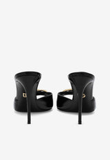 Dolce & Gabbana 85 Logo Plaque Patent Leather Sandals CR1484 A1471 80999 Black