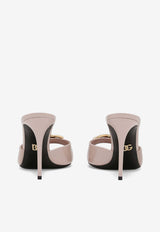 Dolce & Gabbana 85 Logo Plaque Patent Leather Sandals CR1484 A1471 8L419 Pink